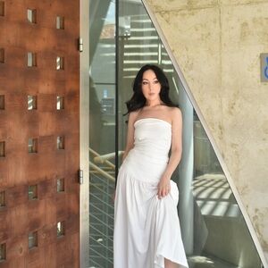 JJs House White Strapless Sundress for Brides